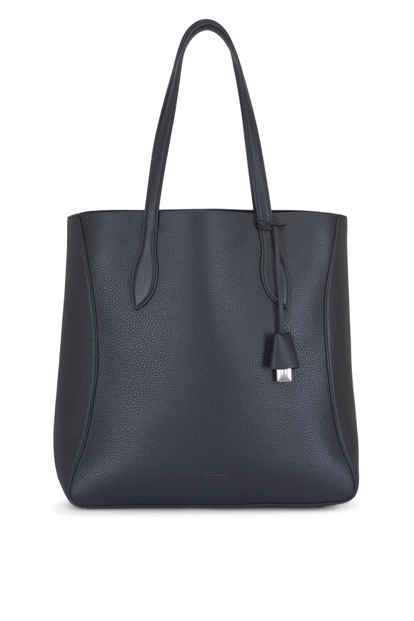 Loro Piana Needle Black Grained Leather Shopper - view 1