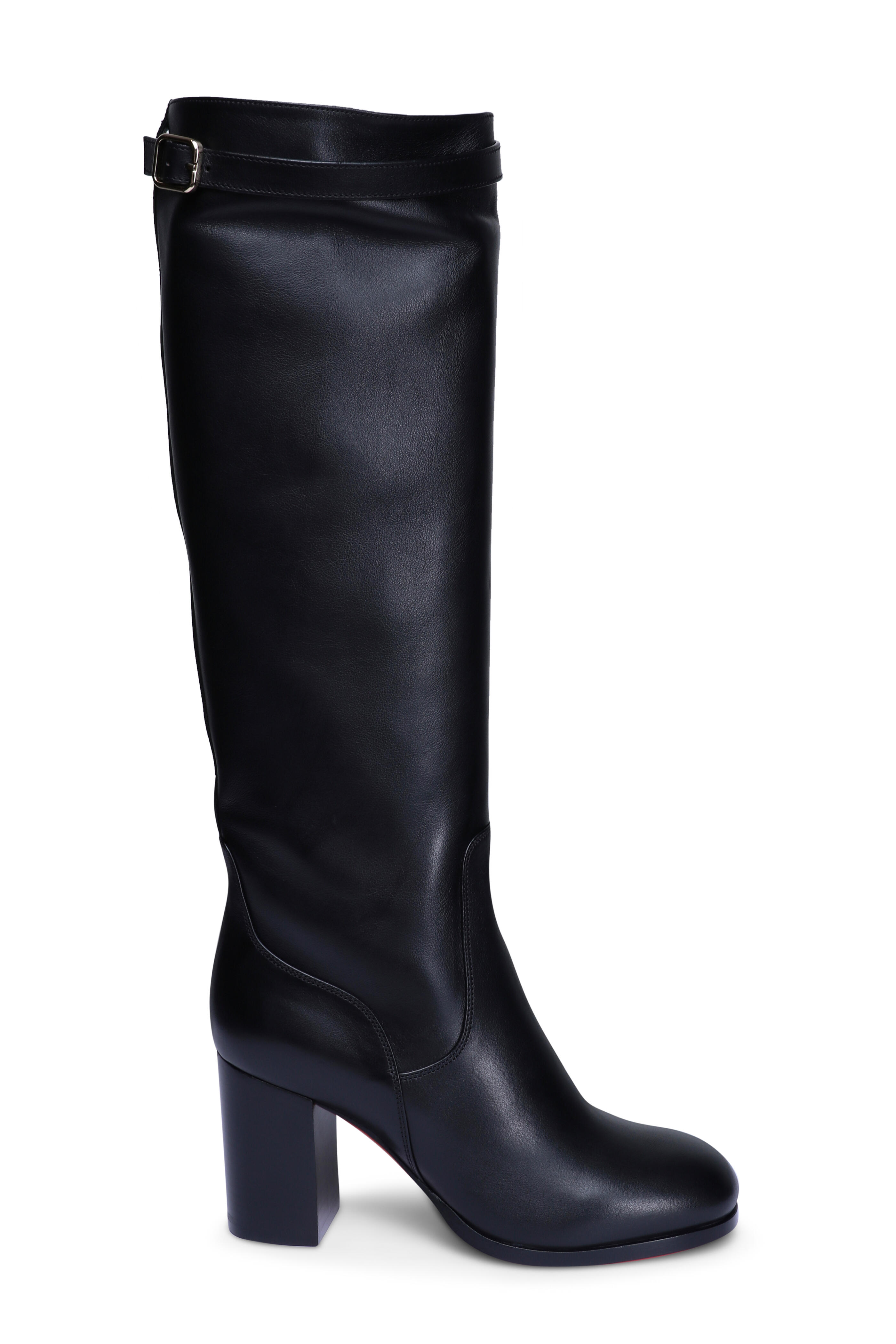 Santoni - Tall Bianca Black Leather Boot