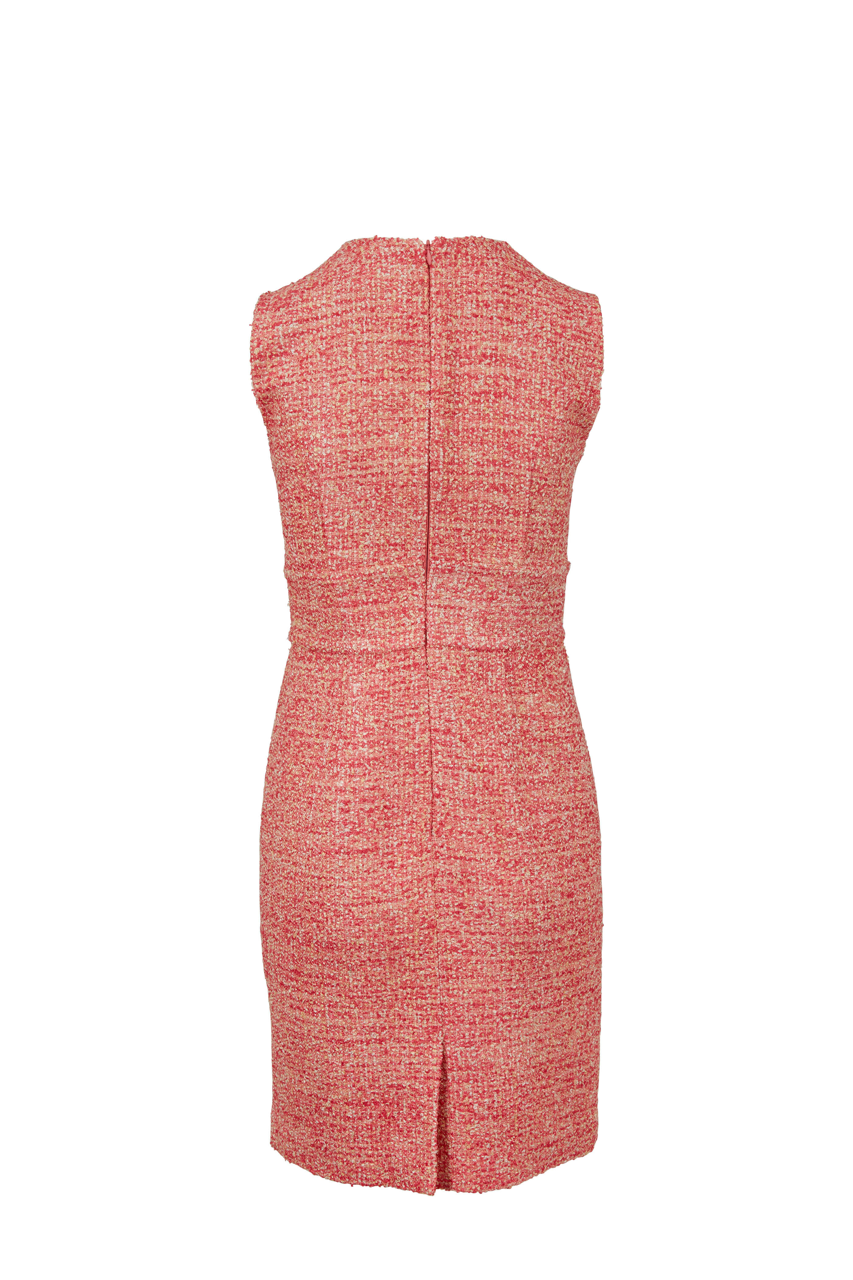 Paule Ka - Pink Tweed Button Front Dress