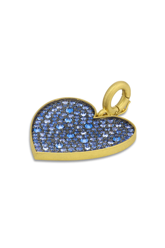 Leigh Maxwell - Medium Blue Sapphire Heart Pendant 