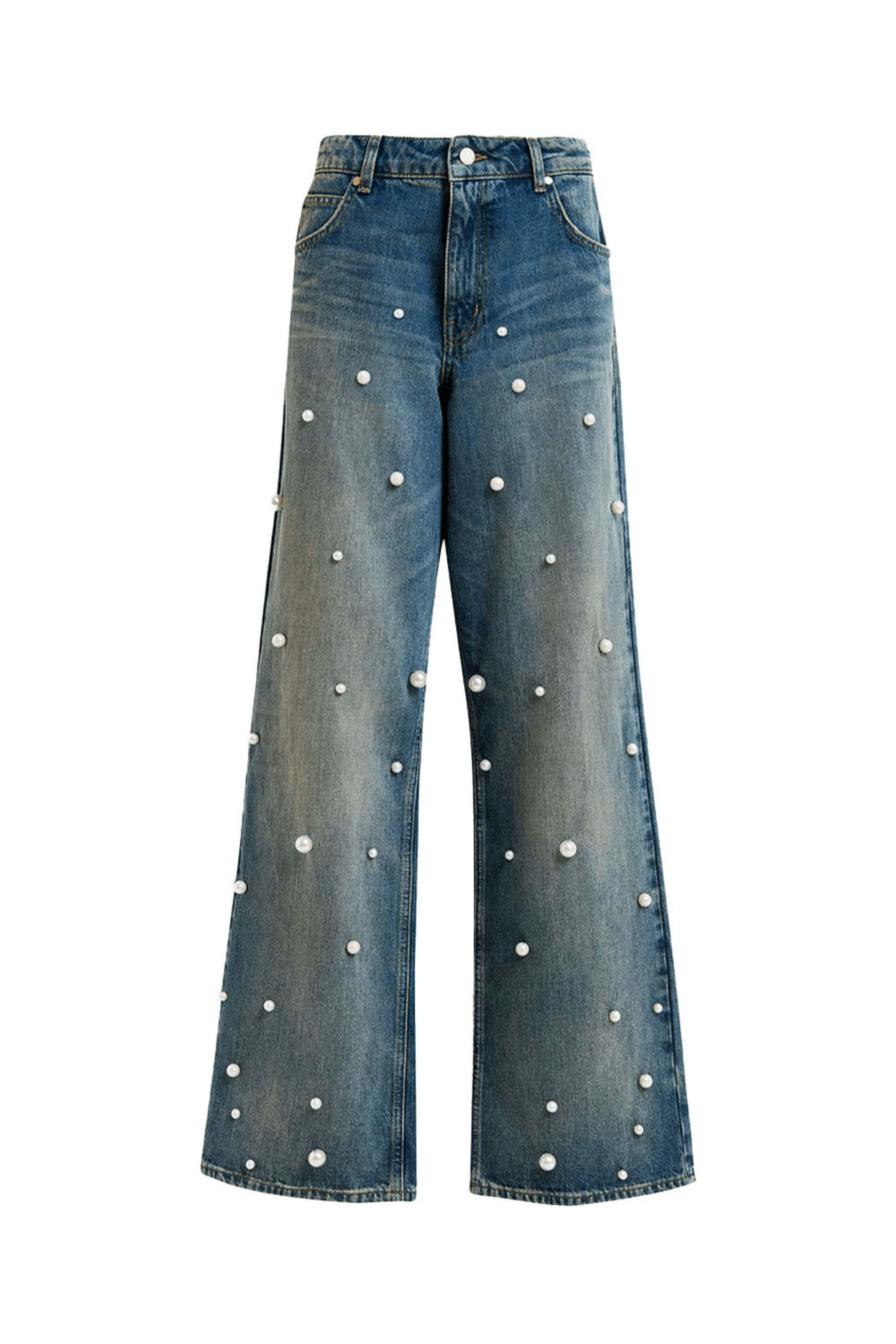 Essentiel Antwerp - Bel Air Blue Pearl-Embellished Jeans
