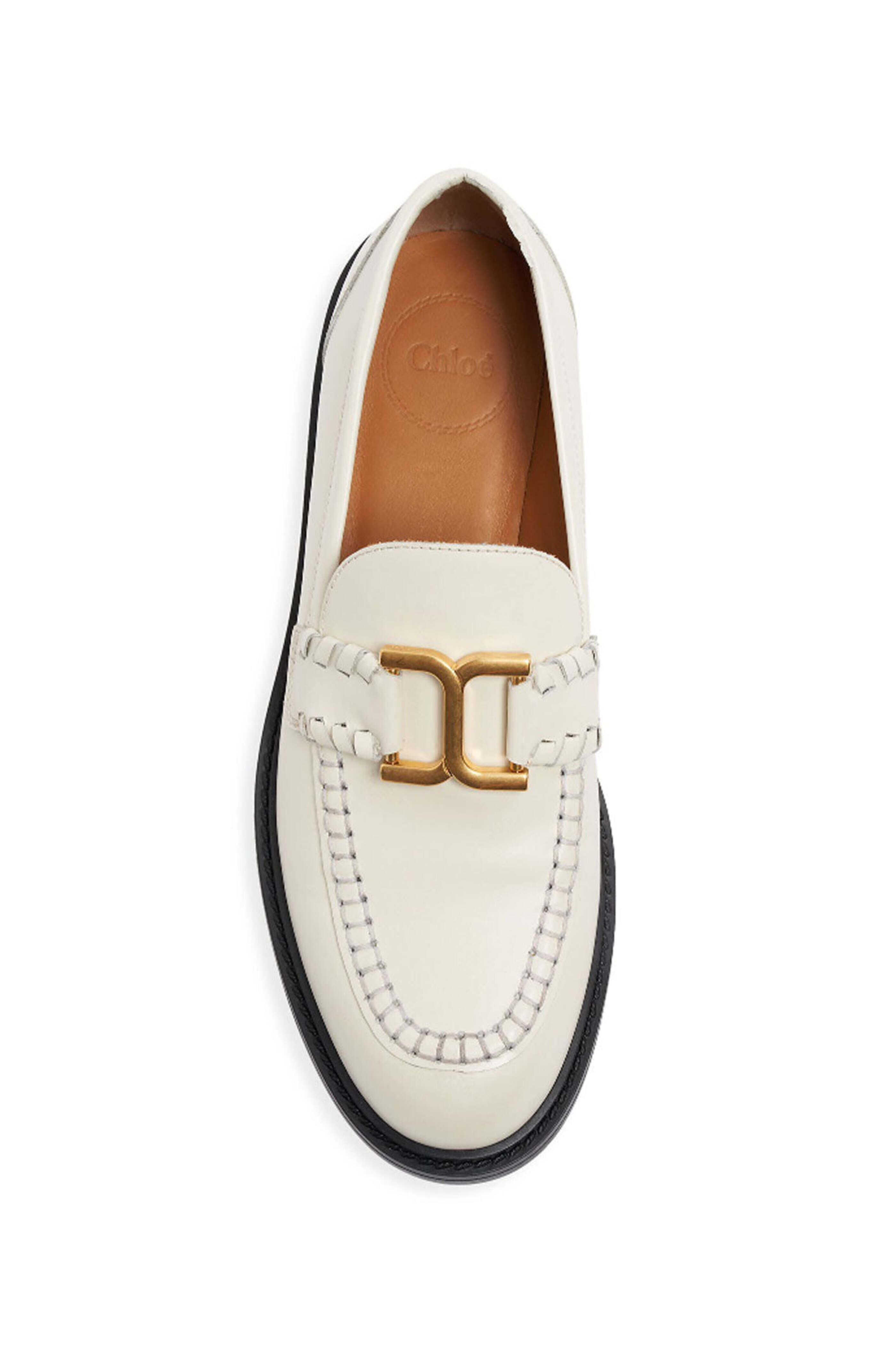 Chloé ホワイトローファー Chloé - Marcie Loafer in Eggshell | Mitchell Stores
