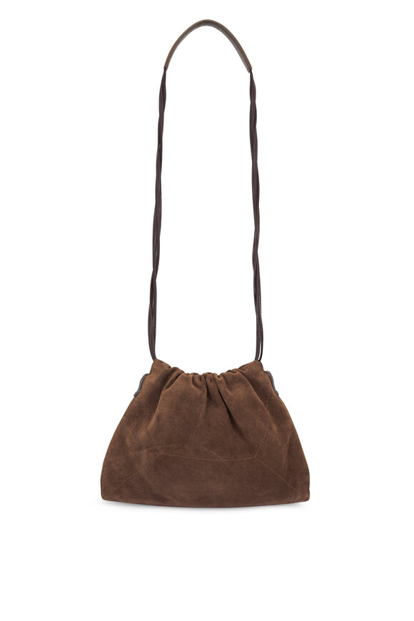 Brunello Cucinelli Small Duo Caramel Suede Shoulder Bag - view 2
