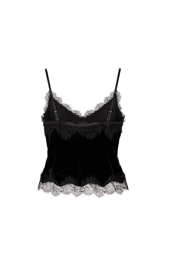 L'Agence Kimber Black Velvet & Lace Tank - view 2