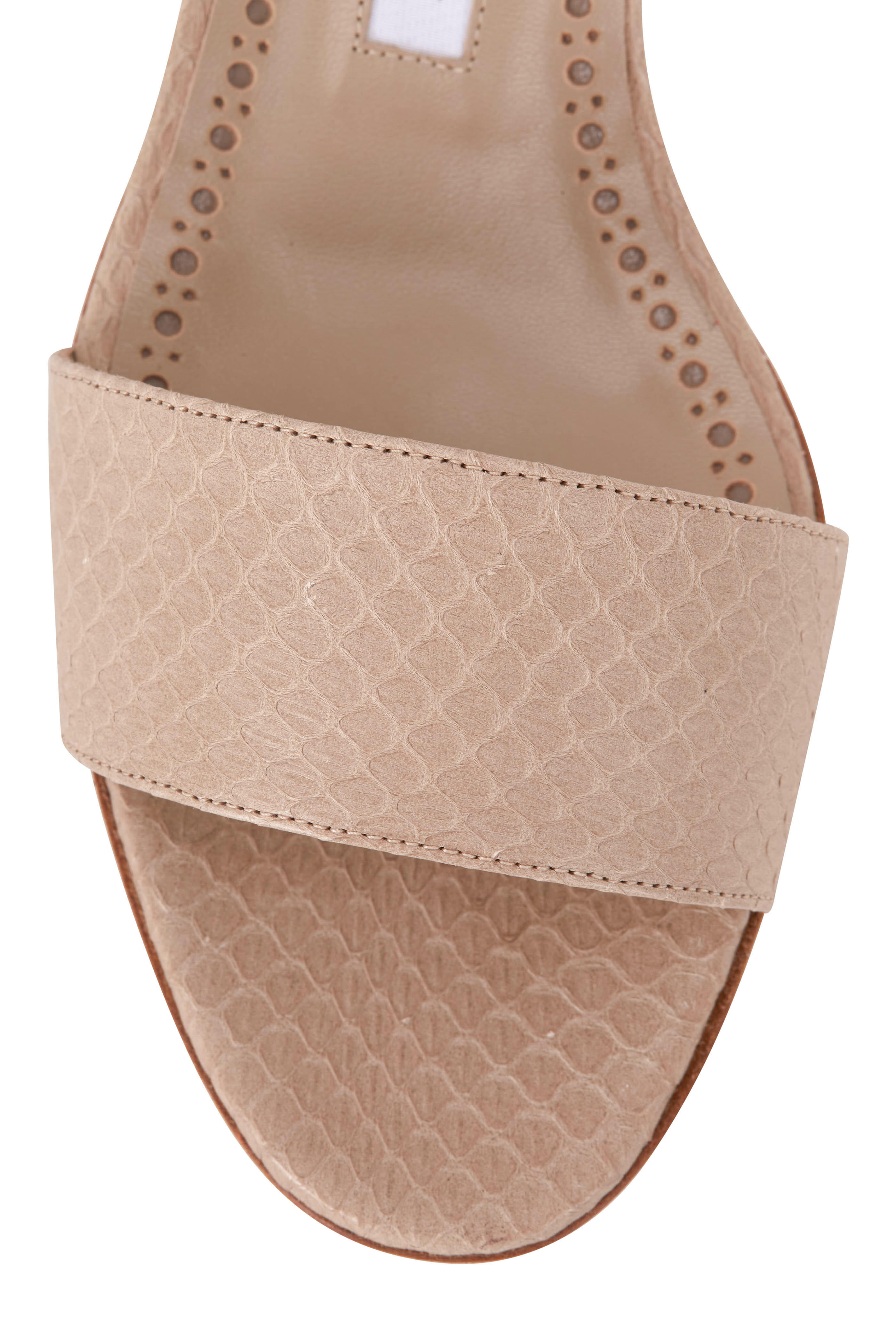 Manolo Blahnik - Taupe Patopia Snakeskin Slingback, 30mm
