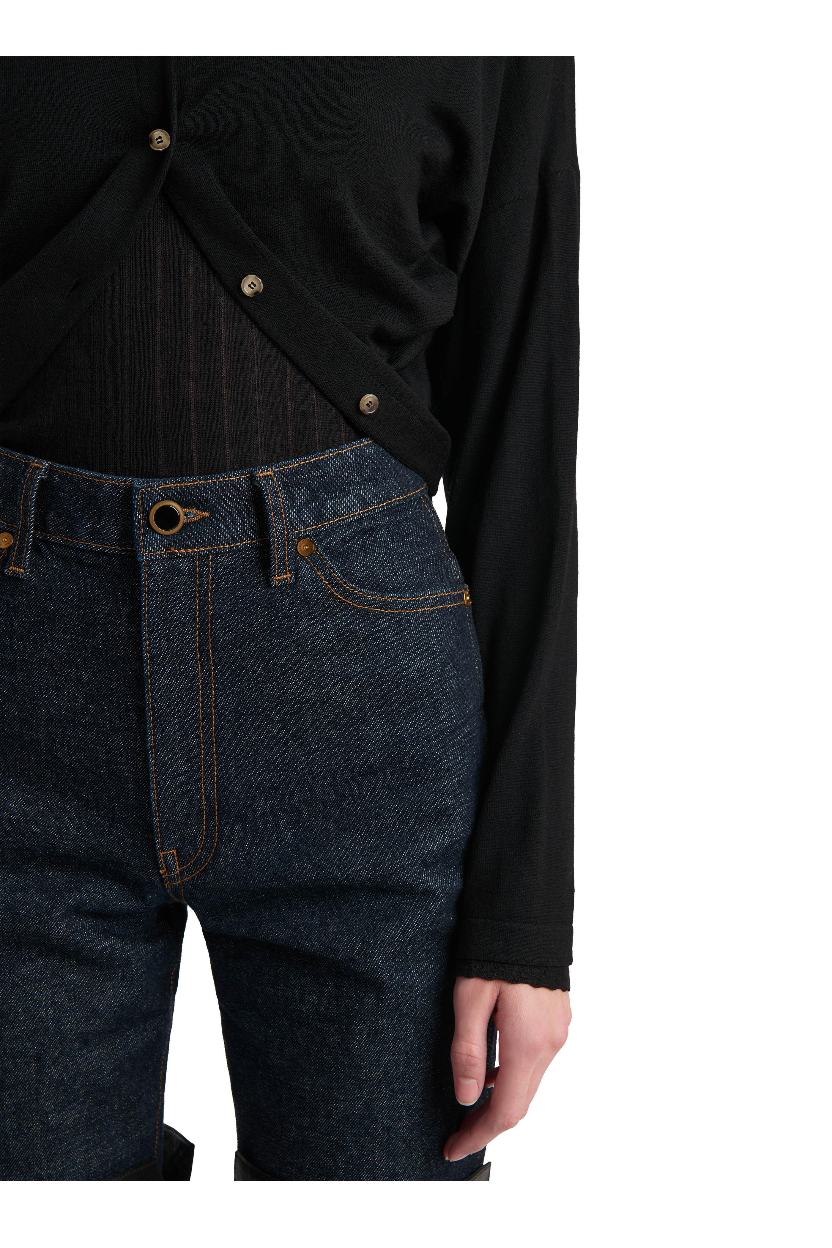 Khaite - Finn Black Crewneck Cardigan - view 4