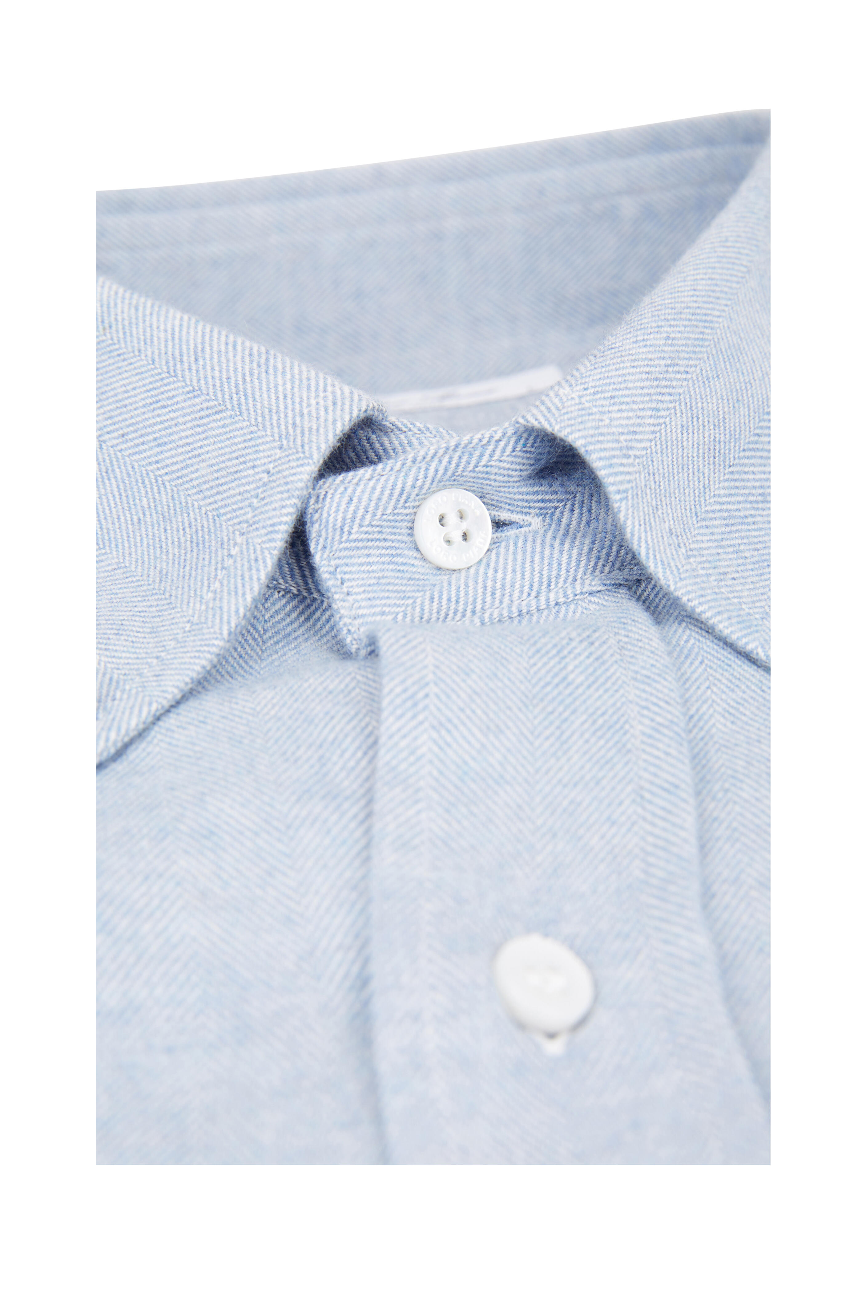 Loro Piana - Light Blue Herringbone Sport Shirt