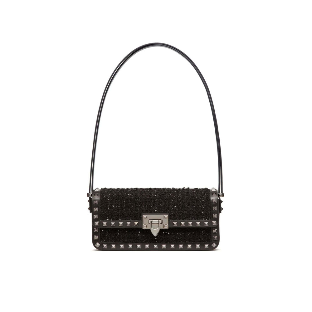 【関税&送料込】Valentino Garavani Macro Check Tweed Caban Caban In Macro Check Tweed for Woman in Black/ivory