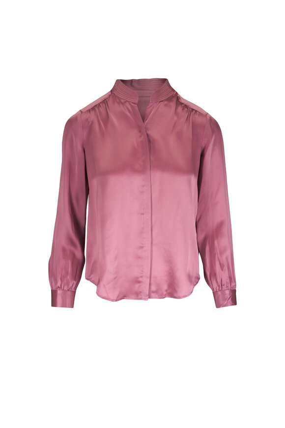 L'Agence Bianca Mauve Rose Silk Blouse`