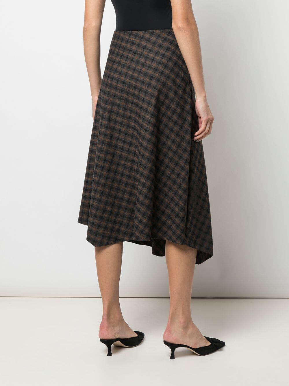 Vince check 2025 plaid wool skirt