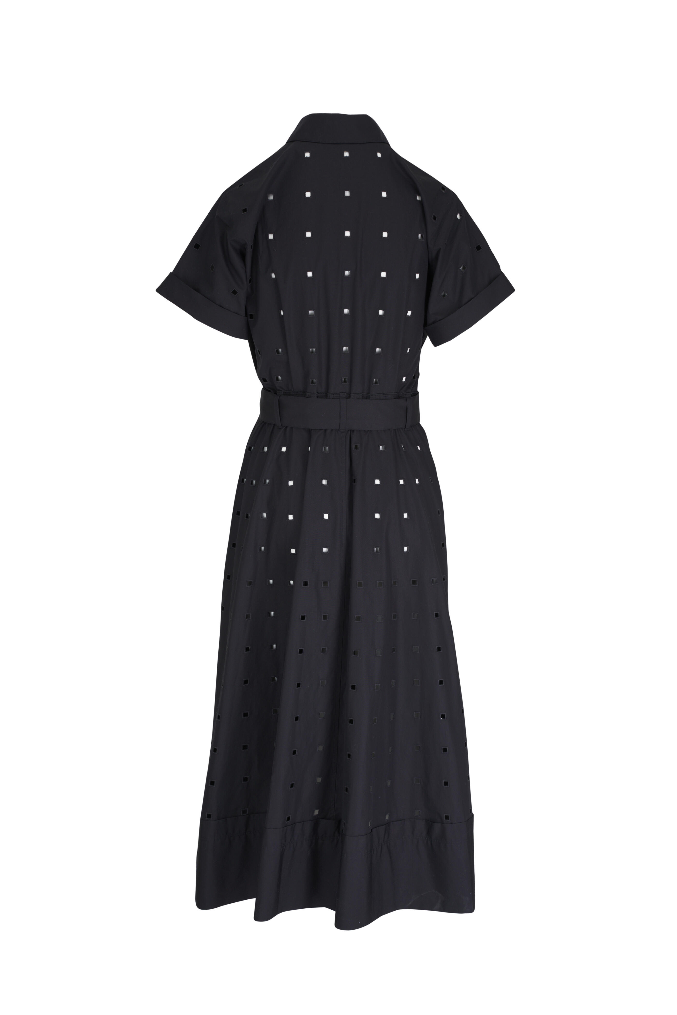 Lafayette 148 New York - Black Eyelet Belted Shirtdress