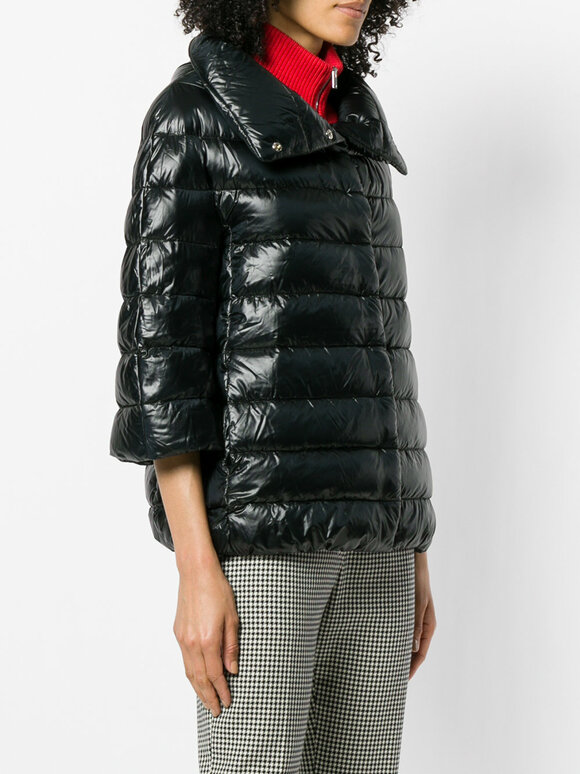 Herno Black Three-Quarter Sleeve Puffer Jacket - view 3
