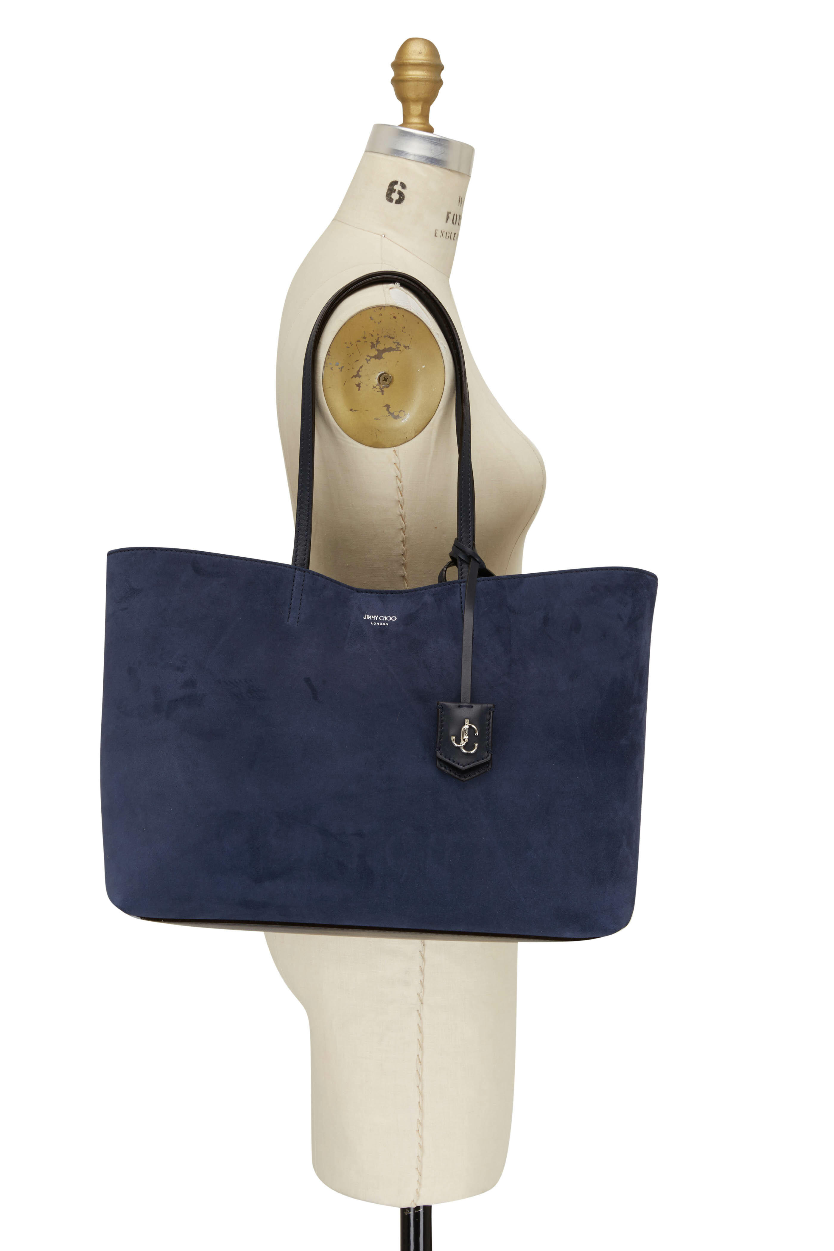 Jimmy Choo - Nnine2Five Navy Suede Tote | Mitchell Stores