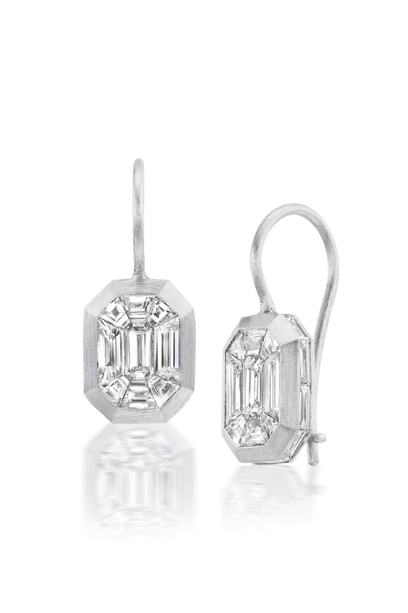 Nam Cho 18k White Gold Diamond Mosaic Earring