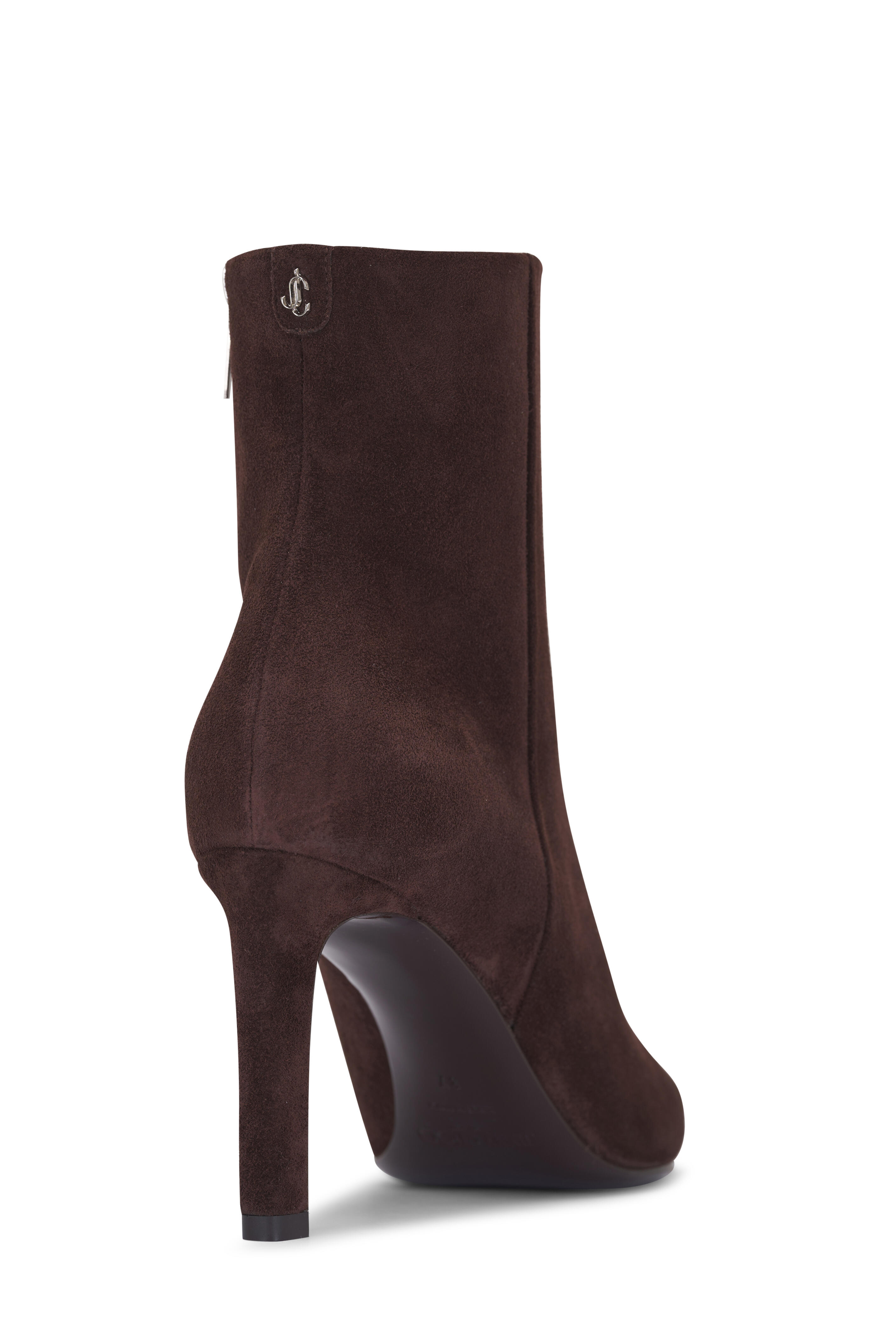 Jimmy Choo - Frankie AB Chocolate Suede Ankle Boot, 85mm