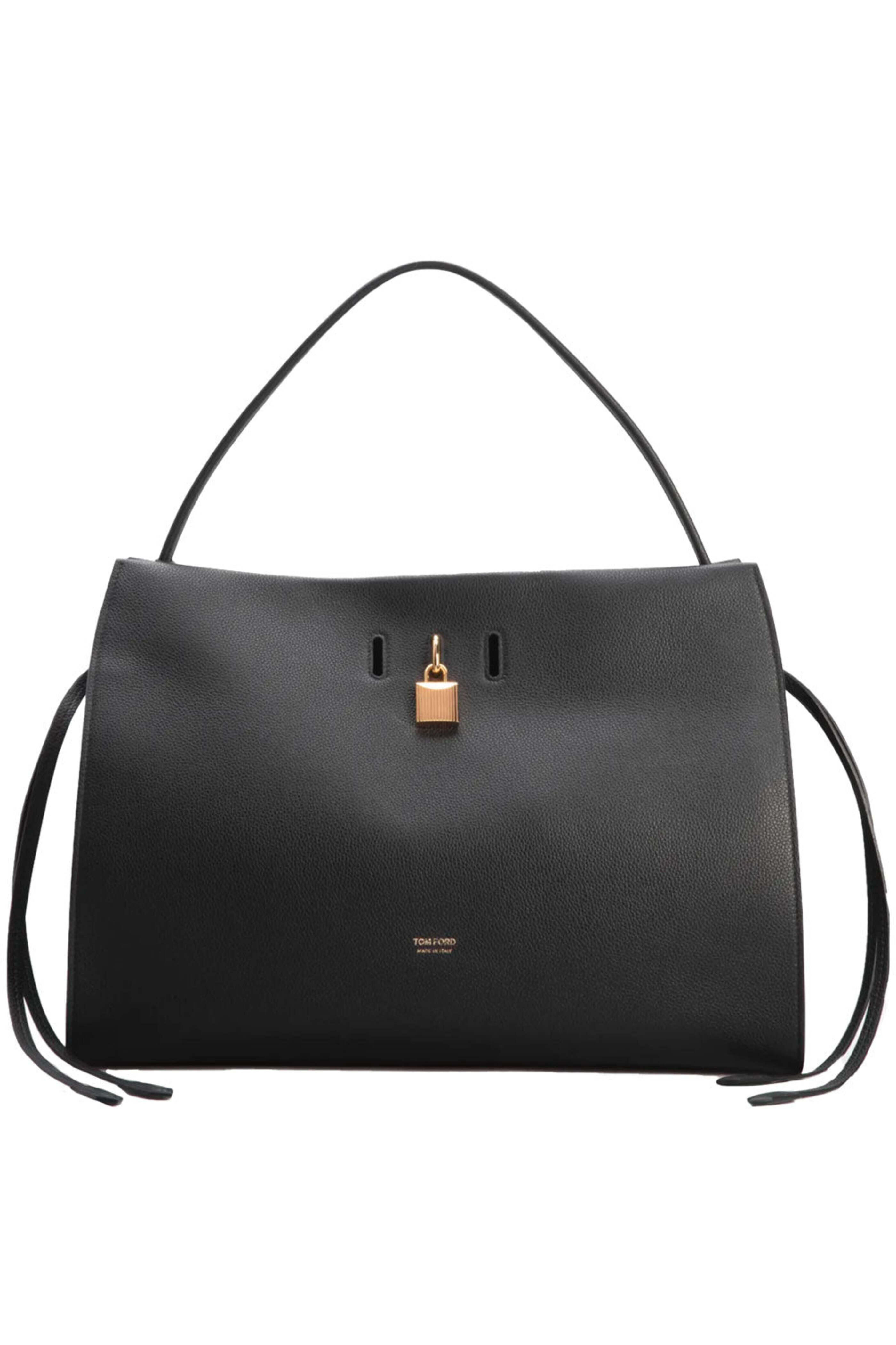 Tom Ford - Grain Leather Shoulder Bag in Black