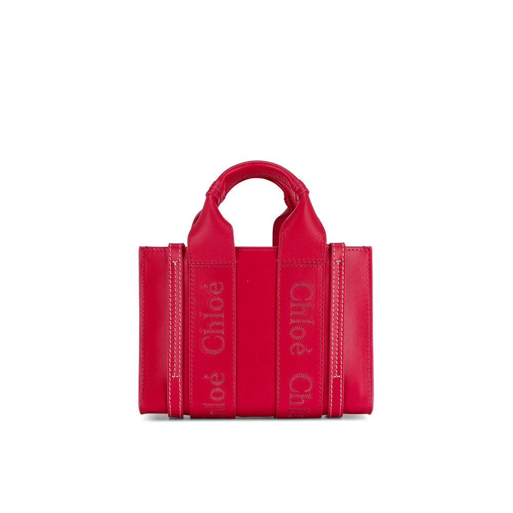 Chloé - Woody Fizzy Pink Leather Mini Logo Tote | Mitchell