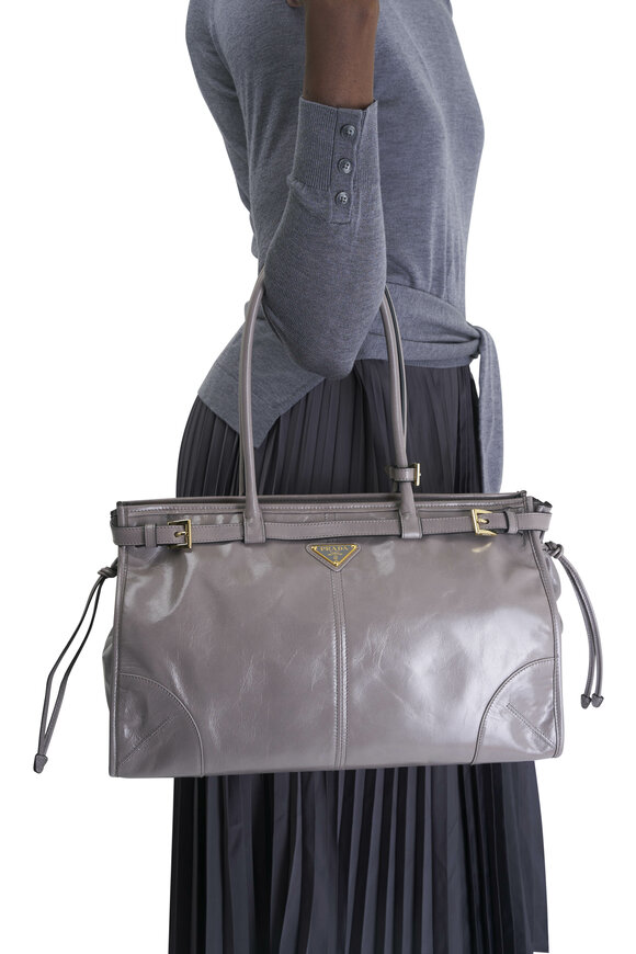 Prada - Medium Gray Soft Leather Handbag