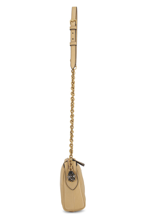Valentino Garavani Small Panthea Gold Beige Leather Crossbody Bag - view 4