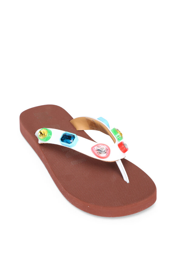Marni Lily White & Brown Gem Sandal - view 1