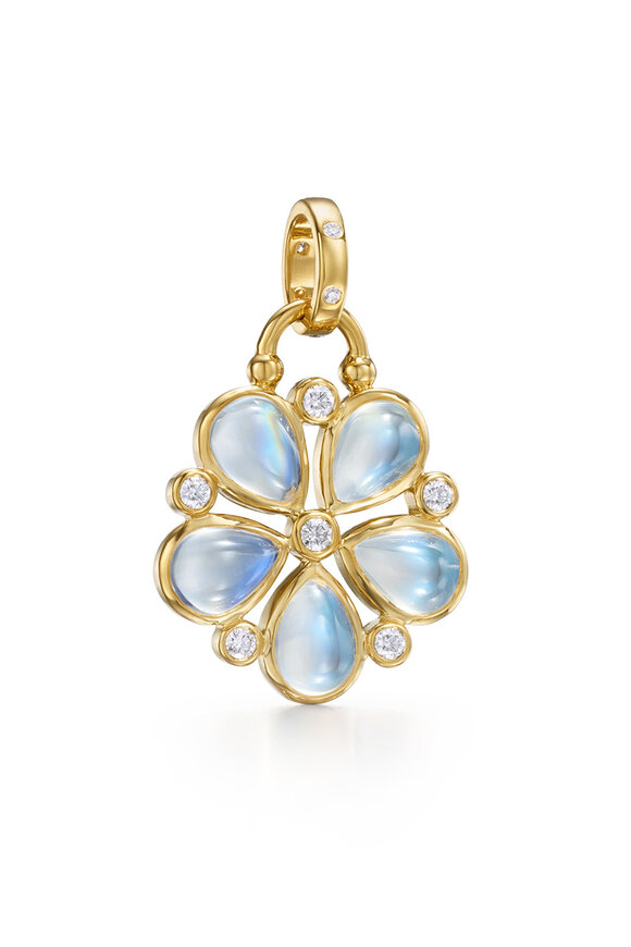 Temple St. Clair 18k Yellow Gold Luna Flower Pendant - view 1