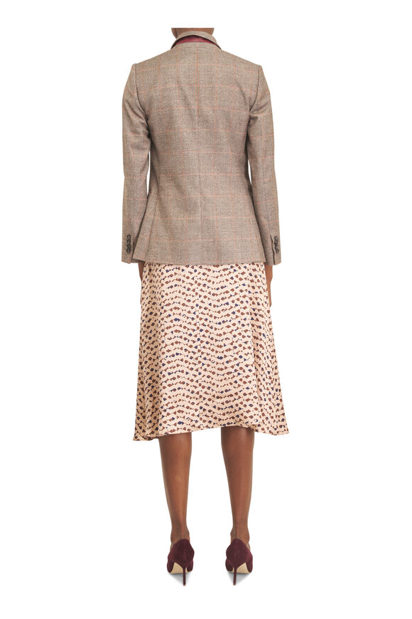 Kiton Pink & Beige Silk Midi Skirt - view 3