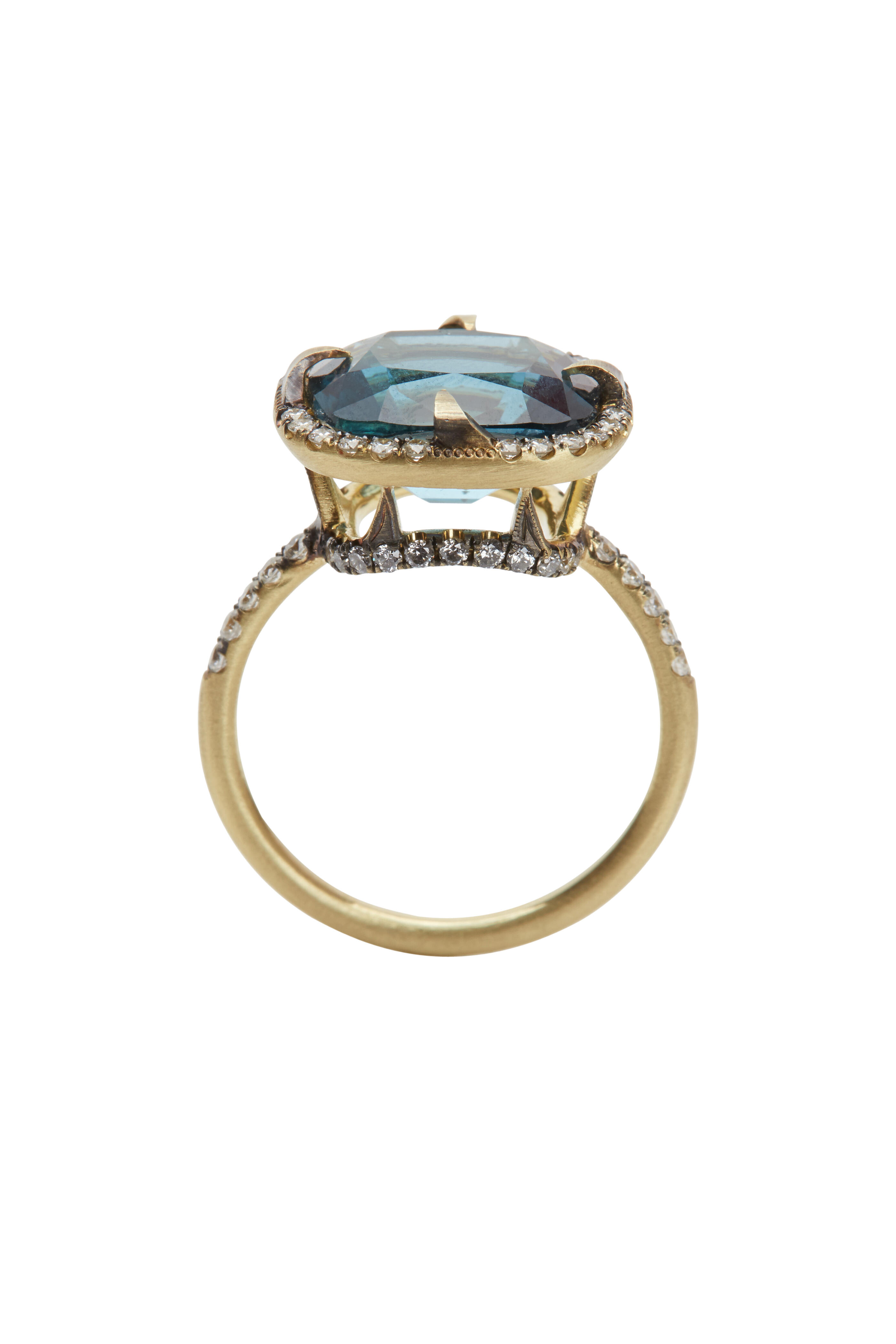 Sylva & Cie - Good Girl Gone Bad Blue Topaz Diamond Ring