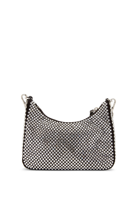 Prada - Re-Edition Black Crystal Hobo Bag