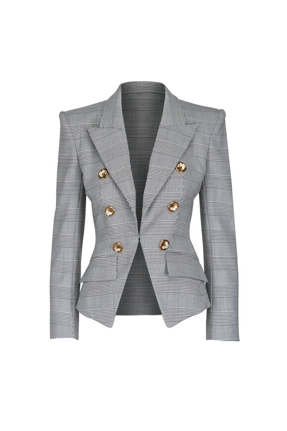 Balmain Prince of Wales Six Button Jacquard Jacket