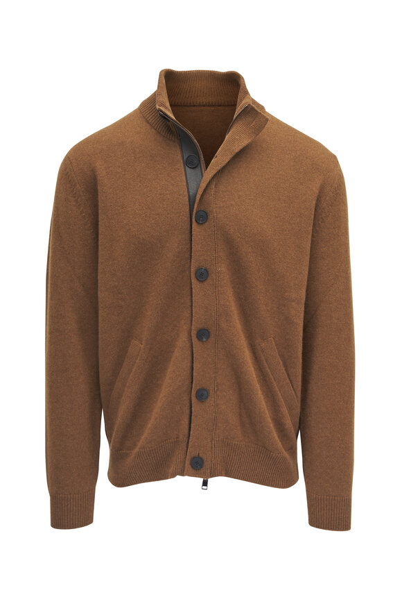 Brioni Brown Cashmere Cardigan