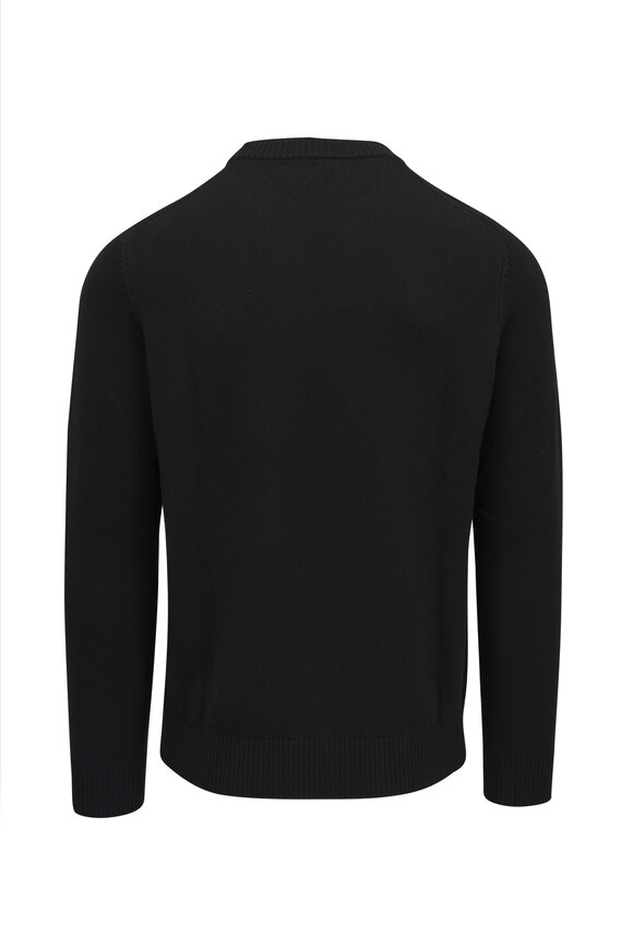 Patrick Assaraf - Black Merino Wool Crewneck Sweater