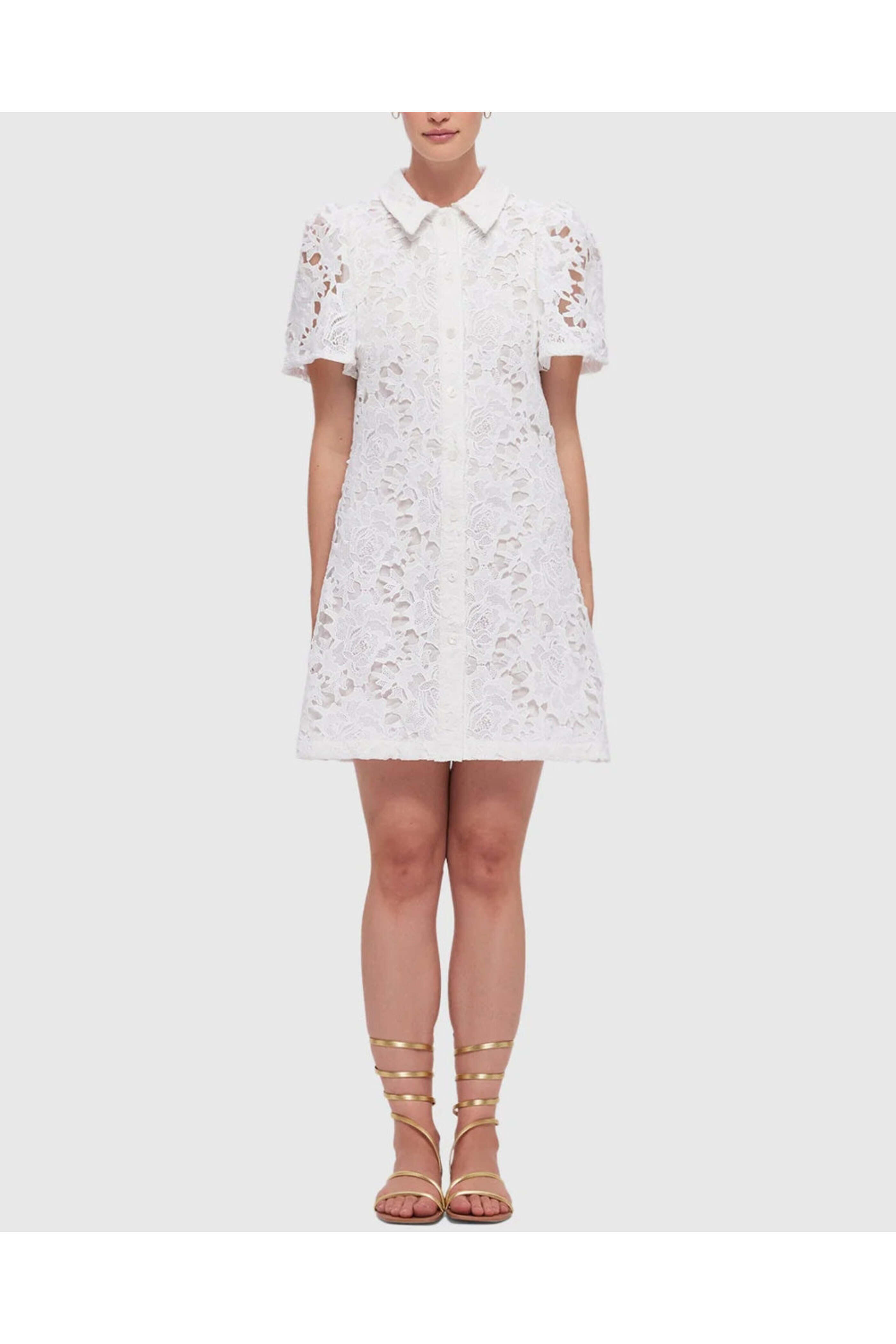 Leo Lin - Snow Brooke Lace Mini Dress