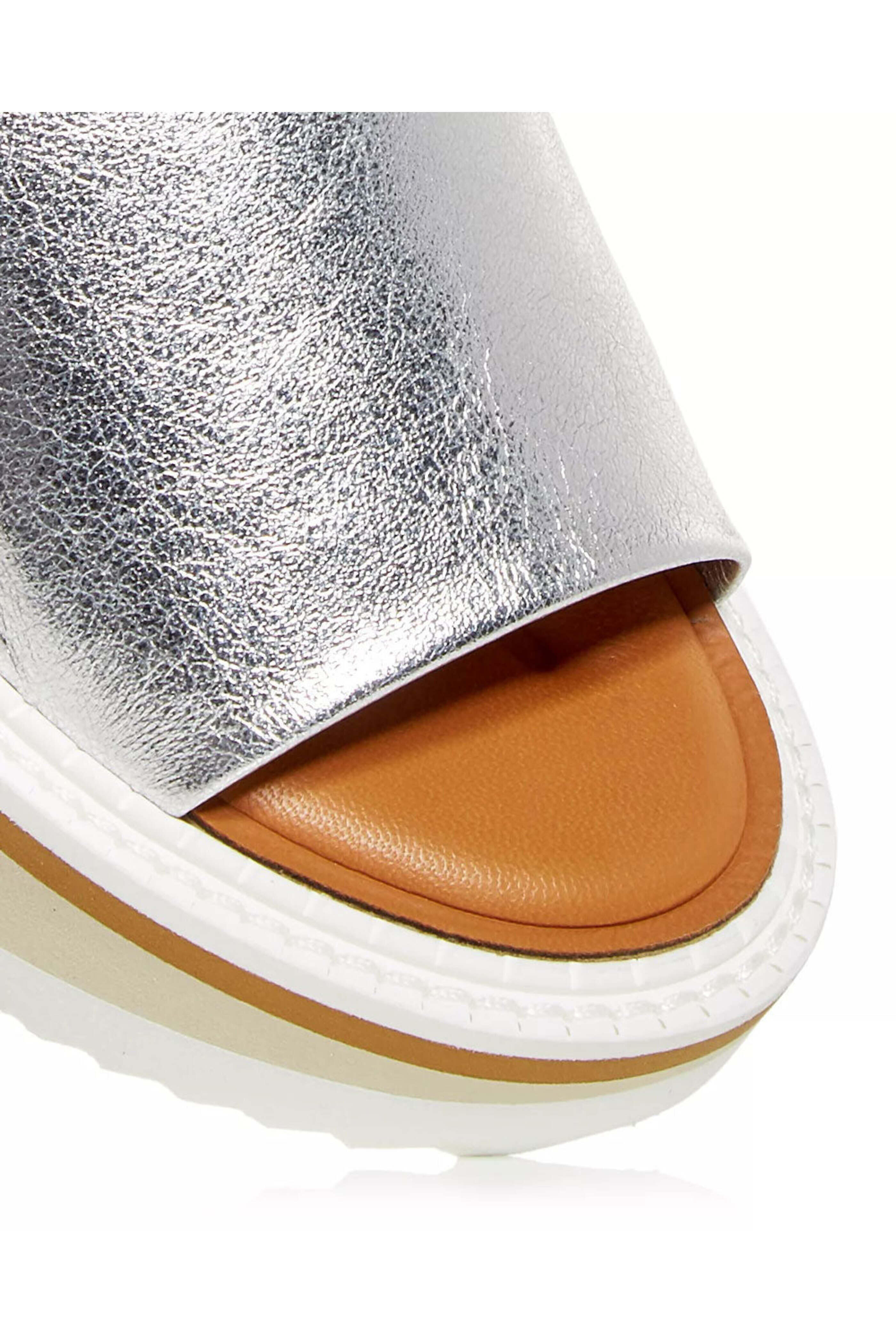 Robert Clergerie - Fastie5 Wedge Slide Sandal in Silver