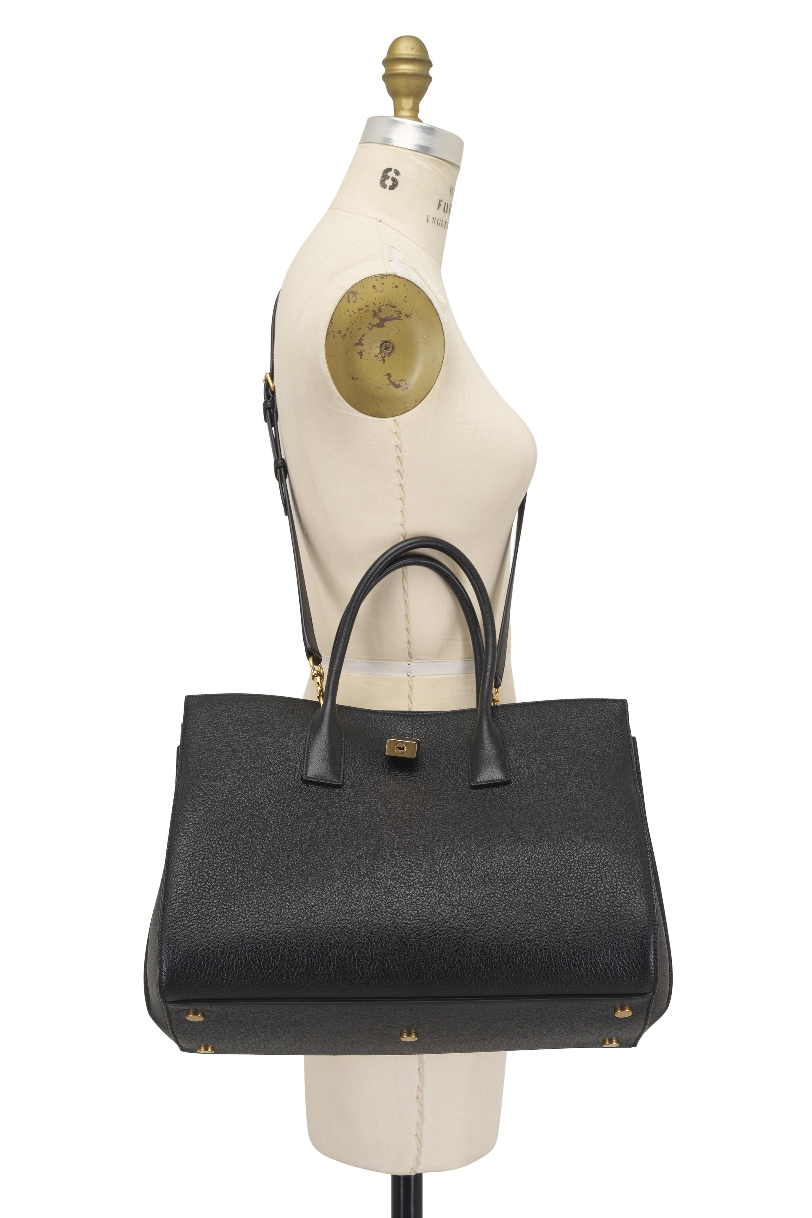 Saint Laurent - Large Sac De Jour Black Grained Leather Bag