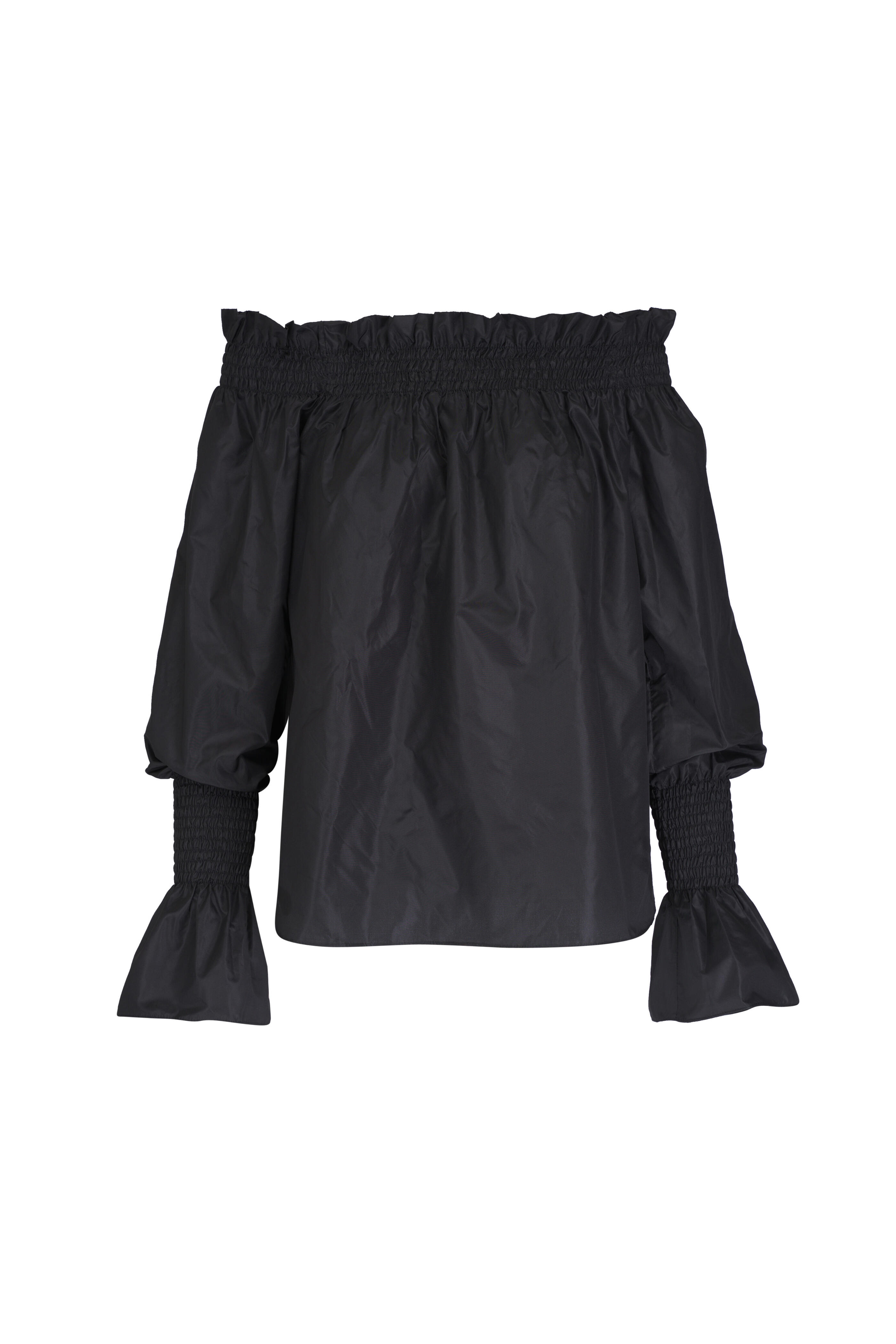 Adam Lippes - Black Off-The-Shoulder Silk Blouse