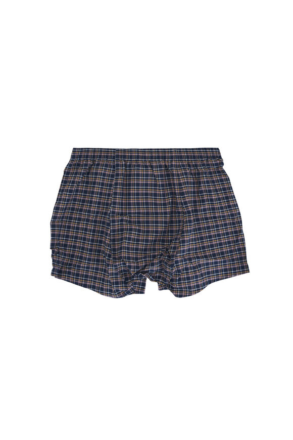 Derek Rose - Barker 38 Navy Plaid Boxers