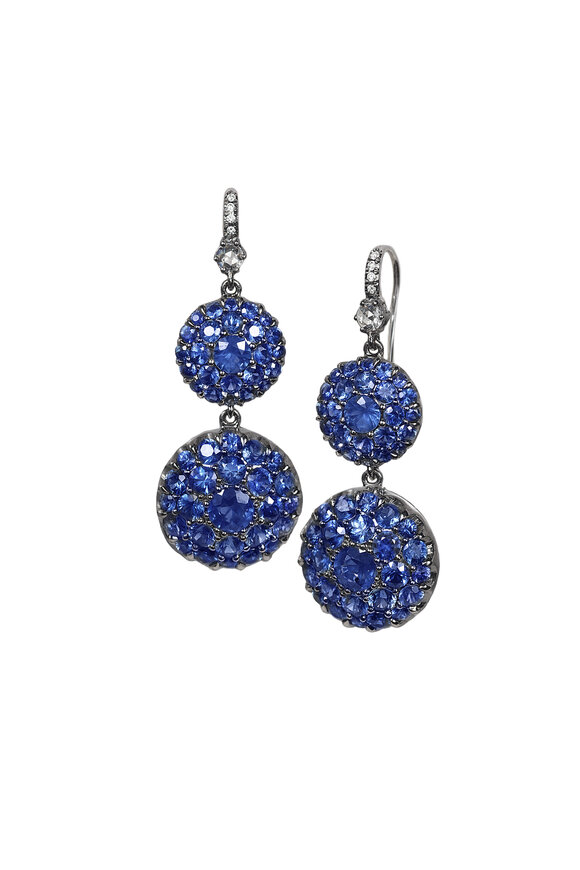 Nam Cho - 18K White Gold Sapphire Dangle Earrings