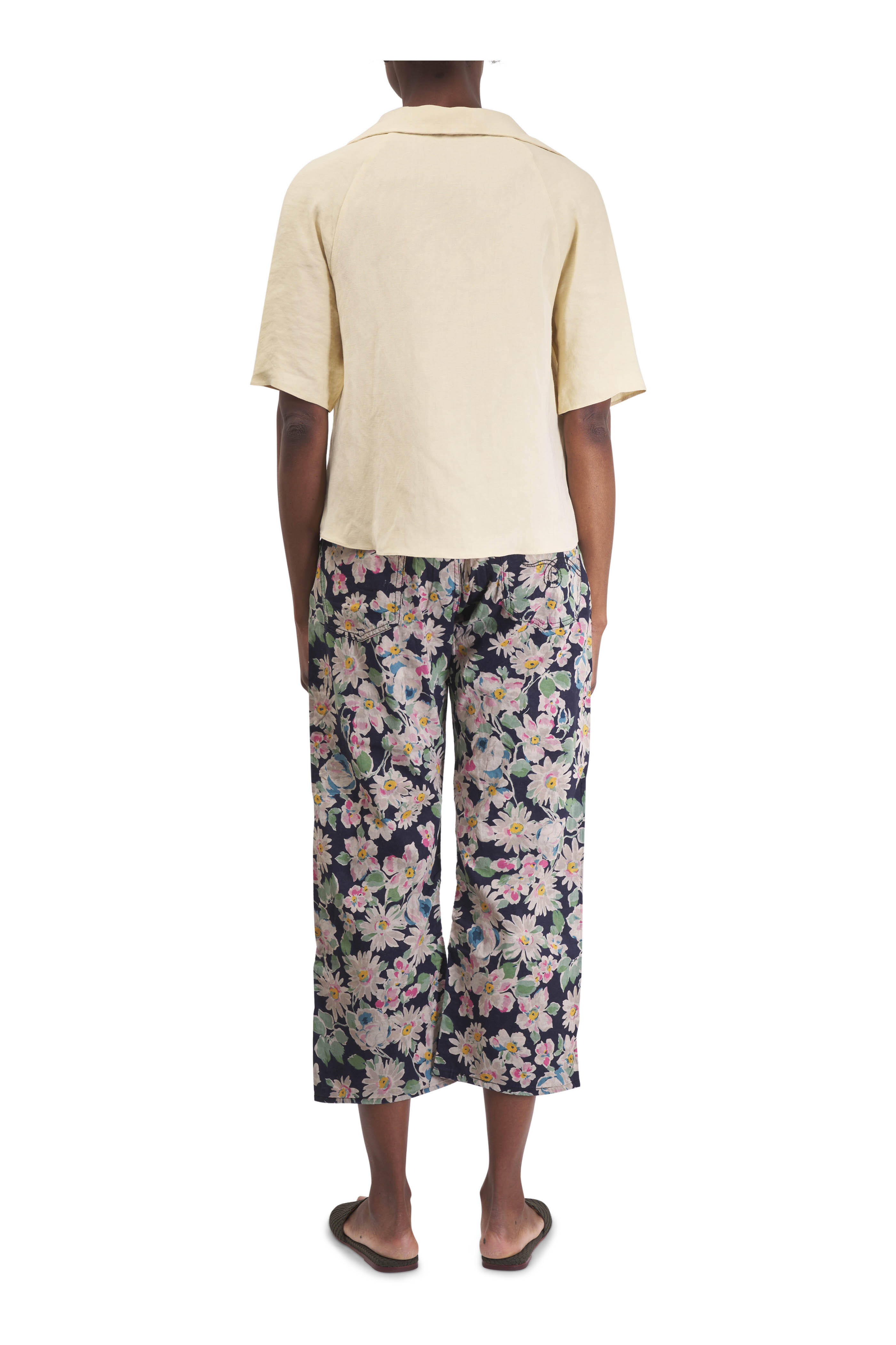 R13 - X-Boyfriend Layered Black Floral Jean | Mitchell Stores