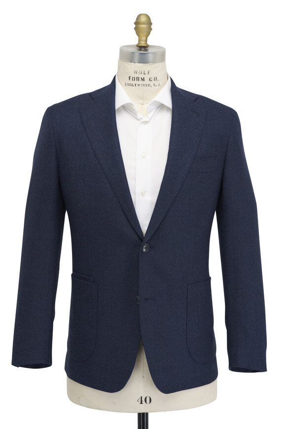 Atelier Munro - Tonal Blue Textured Wool Sportcoat