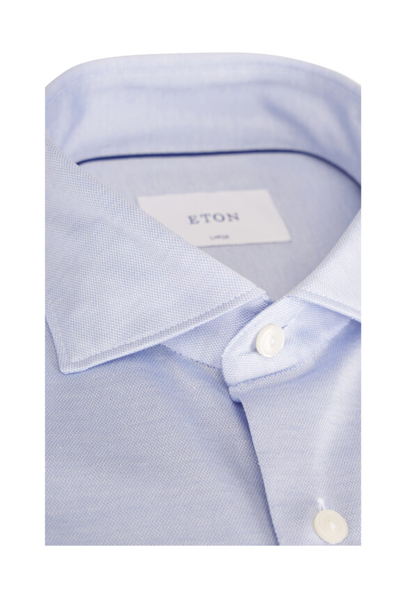 Eton Filo Di Scozia Light Blue Cotton Dress Shirt - view 2