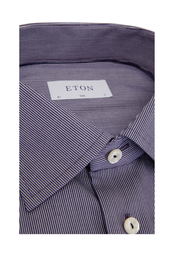 Eton - Navy Fine Stripe Dress Shirt