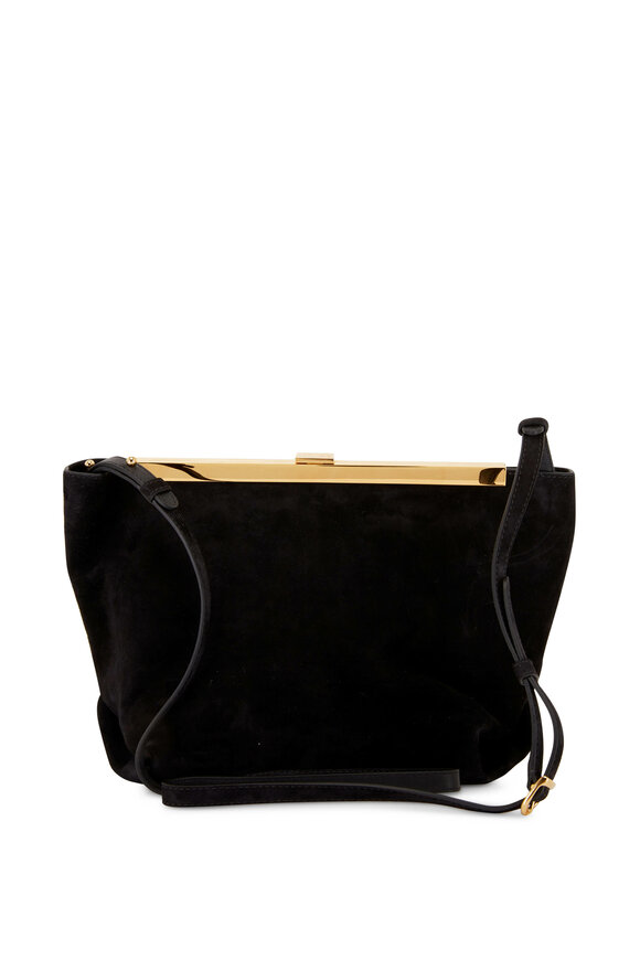 Khaite Augusta Black Suede Crossbody Mitchell Stores