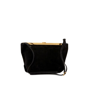 Khaite - Augusta Black Suede Crossbody | Mitchell Stores