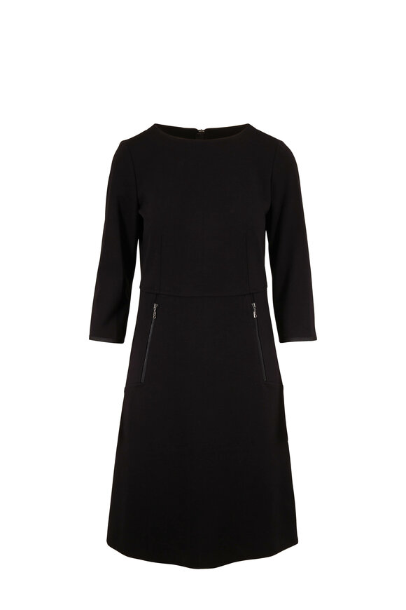 Bogner - Luciana Black Jersey Three-Quarter Sleeve Dress
