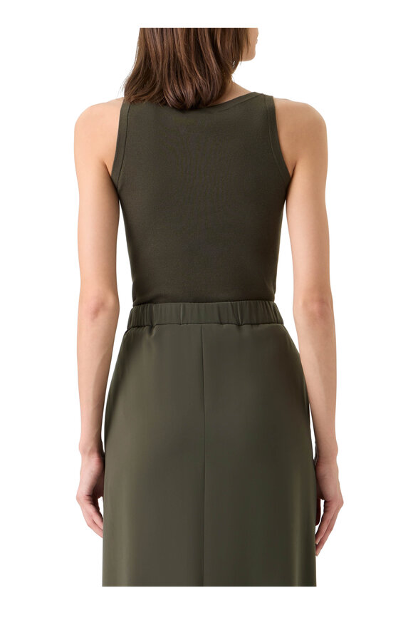 Akris Punto Olive Cotton Scoop Neck Knit Top - view 3