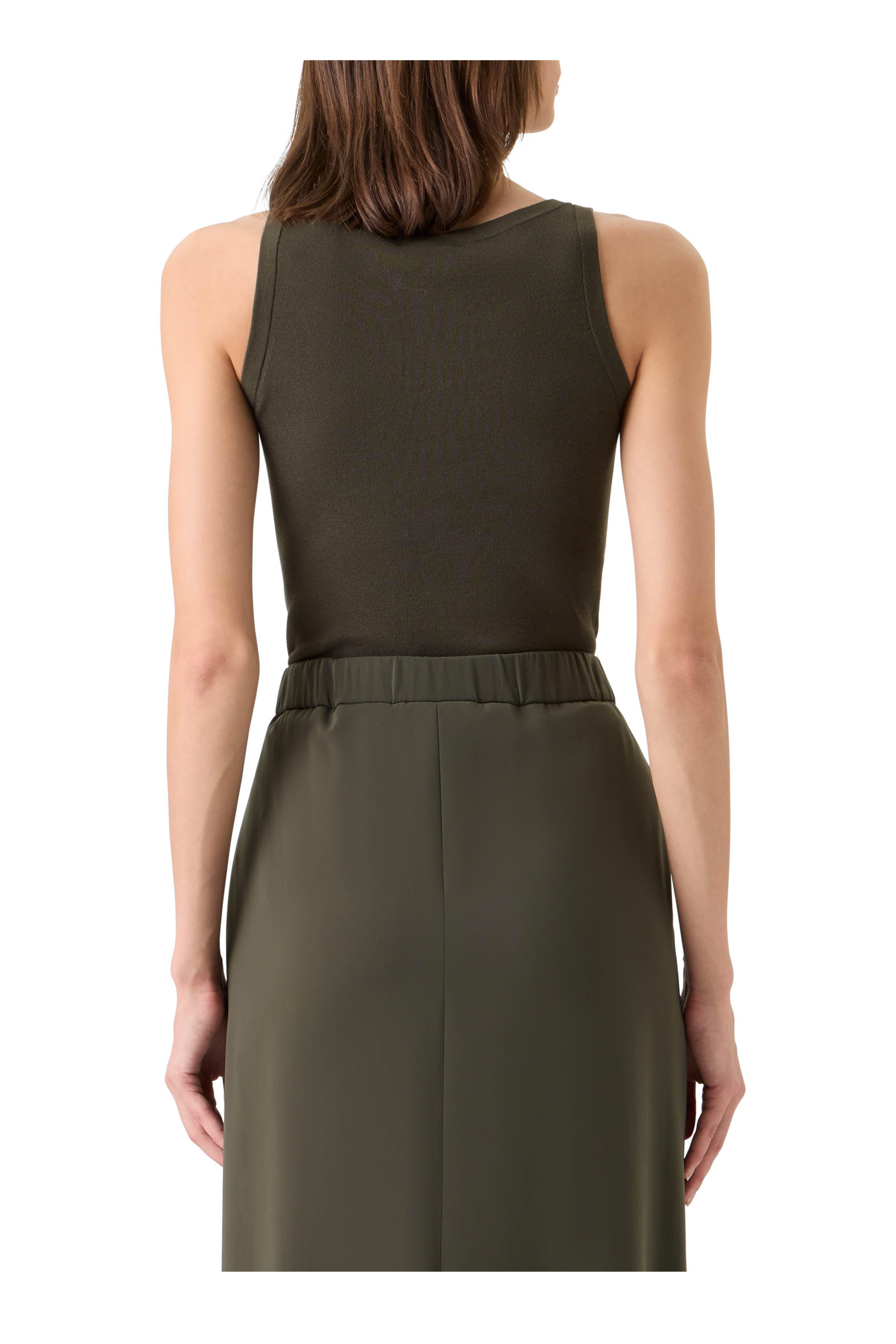 Akris Punto - Olive Cotton Scoop Neck Knit Top - view 3
