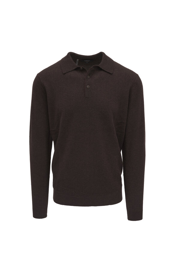 Kinross Coffee Cashmere Polo