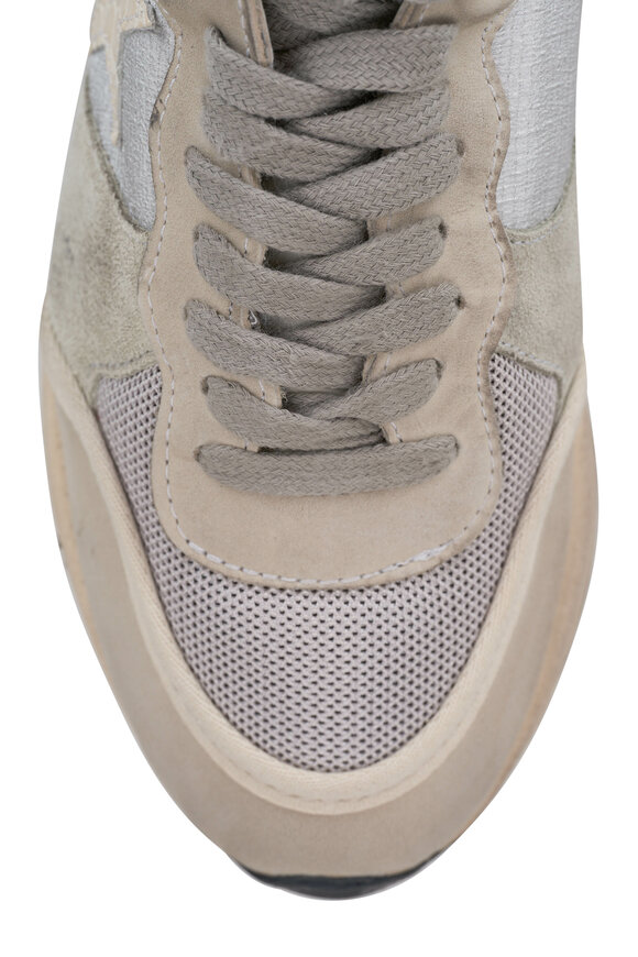 Golden Goose Running Silver, Ice & Buttercream Sneaker - view 5