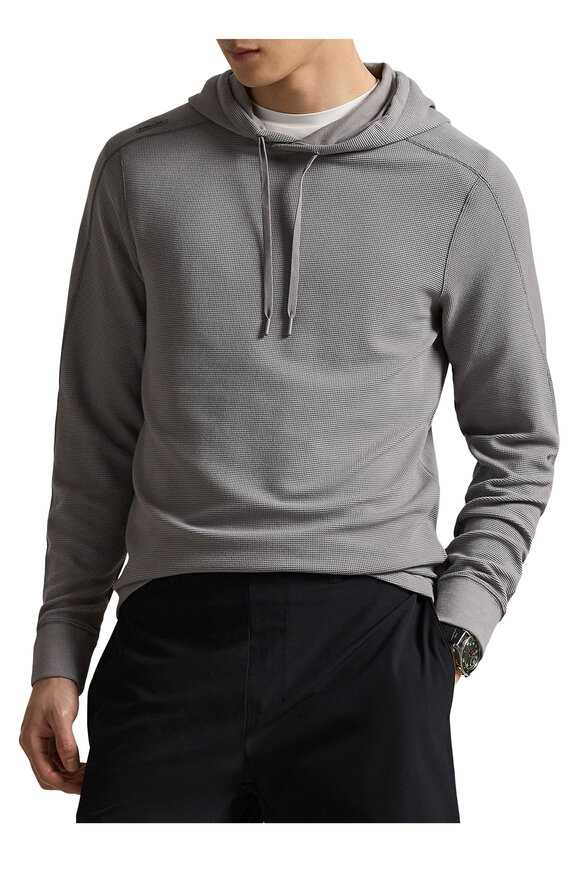 RLX Ralph Lauren Light Gray Waffle Knit Tech Hoodie - view 3