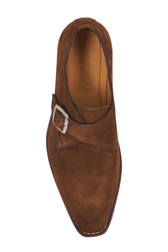 Bontoni Gregorio Brown Suede Monk Strap Dress Shoe - view 4